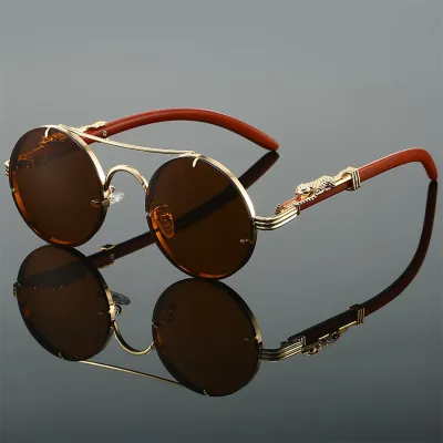 DOUBLE-BEAM METAL RETRO SUNGLASSES GB-TM12